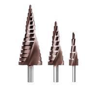 Osmond Set di Punte per Trapano A Gradini, 3 Punte per Trapano A Gradini In Titanio, Punte Coniche Metriche da 4 mm A 32 mm per Metallo, Legno, PVC B