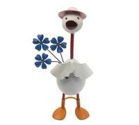 Osmond Statua di Anatra da Giardino, Figurine Artigianali in, Decorazioni Artistiche in Piedi con Vaso di Fiori Piantabili, Resistente alle Intemperie per Villa All'Aperto A