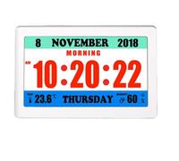 Osmond Sveglia con Promemoria e Display Digitale A Colori TFT per Soggiorno, Camera da Letto, Studio, Hall, Orologio da Parete Bianca