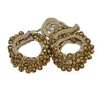 OSNICA Coppia di cavigliere Kathak Dancing Ghungroo Bells Big Legate con cordoncino in cotone indiano, in ottone, per lezioni di danza del ventre, per lezioni di musica artigianale (50+50)