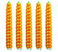 OSNICA Ghirlanda di fiori artificiali lunghi fatti a mano, 5 pezzi, per decorazione, Toran Genda Phool, per matrimoni/festival, da appendere alla porta per la decorazione, 1,5 m |