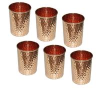 OSNICA Set di 6 bicchieri da acqua in puro rame martellato indiano per guarigione ayurvedica prodotto