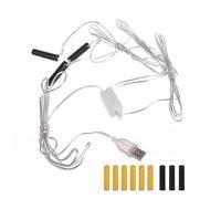 OSNIYAW 1/3/5/10-in-1 USB Powered Battery Eliminators with Conductors for Christmas Tree Lights, LED Decorations USB Power Supply