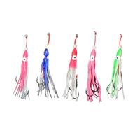 OSNIYAW 5 Calamari Luminosi con Gancio, polpi, Esche da Pesca, Bagliore nel Buio, Pesca a traina, Calamari d ' Acqua salata con Gancio