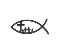 OSNIYAW Adesivo 3D per auto a forma di pesce, in metallo, autoadesivo, per finestrini dell'auto, paraurti, emblemi cristiani a forma di pesce