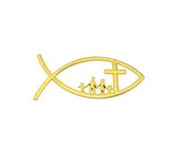 OSNIYAW Adesivo 3D per auto a forma di pesce, in metallo, autoadesivo, per finestrini dell'auto, paraurti, emblemi cristiani a forma di pesce