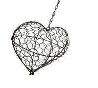 OSNIYAW Bellissimo rifugio per uccelli a forma di cuore in metallo robusto per patio e cortile nido a forma di cuore resistente alle intemperie nido decorativo