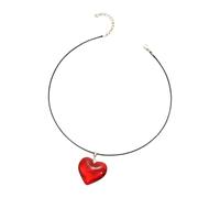 OSNIYAW Collana con ciondolo a forma di cuore rosso con simbolo d'amore, alla moda, regolabile, accessorio per lei a forma di cuore, One Size, come descritto, come descritto