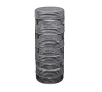 OSNIYAW Contenitore rotondo in plastica trasparente con 5 scomparti, organizer per accessori, gioielli, perline, cucito, pillole, portagioie per ragazze, B diameter 4cm, come descritto