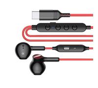 OSNIYAW Cuffie con Cavo da Gioco Tipo C per Un Nemico, Black Red | Cuffie con cavo tipo C per giochi competitivi Udienza a bassa latenza per comunicazioni accurate sul