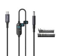 OSNIYAW Universalmente DC5.5x2.1mm al cavo di alimentazione USB C con tensioni in tempo reale schermo e protezioni Caratteristiche tensioni regolabili Tipo C Cavo