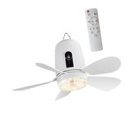 OSNIYAW Ventilatore sospeso Ricaricabile da 42 cm con Funzione Timer Luce dimmerabile per Ventola Raffreddamento all ' Ombra scoppiata nel Cortile della Tenda