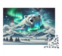 Oso Polar Aurora Puzzle 1000 Pezzi Regali Per Gli Amanti E Gli Amici Oso polar bajo las luces aurora Puzzle Giocattolo Decompressivo Intellettuale Educativo Divertente Gioco Per Famiglie Für Erwachsen
