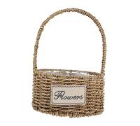 OSOLADY 1 Pc Cestino Della Spesa in Paglia Mini Cestino Di Campagna Cesto Di Posidonia Cesto Di Fiori Da Sposa Cestino Con Coperchio Cestini Di Vimini Scheletro Di Ferro Green