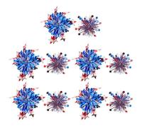 OSOLADY 10 fermagli per capelli patriottici, accessori per capelli per il Memorial Day, 4 luglio, pon pon rossi, blu e, forcine per per il Giorno dell'Indipendenza americana, fermagli per ragazze,