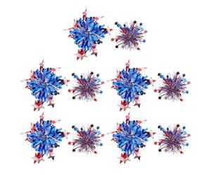 OSOLADY 10 fermagli per capelli patriottici, accessori per capelli per il Memorial Day, 4 luglio, pon pon rossi, blu e, forcine per per il Giorno dell'Indipendenza americana, fermagli per ragazze,