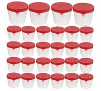 OSOLADY 100 pezzi di contenitori per la raccolta di campioni fecali - Contenitore in plastica da 40 ml con coperchio - Fiala per uso clinico - Contenitore da laboratorio per analisi e conservazione di