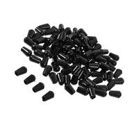 OSOLADY 100 Pezzi Tappi Protezione Bullone per Ganci Appendiabiti in Plastica Neri, Manicotti Protettivi per Tubi Rotondi 3.5mm, Protezione Indumenti per Uso Domestico e Organizzazione