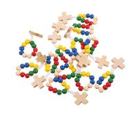 OSOLADY 12 anelli per rosario religioso da dito - Rosario a decina con croce in legno, perline devozionali per la Prima Comunione, Pasqua, bomboniera per gli ospiti, battesimo cattolico