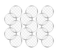 OSOLADY 15 Pezzi Coperchio Inserto per Vaso Mason 86mm in Latta Argento Griglia Quadrata Riutilizzabile per Organizzare Pennelli Trucco e Composizioni Floreali