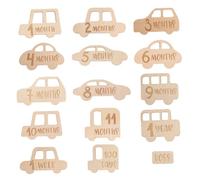 OSOLADY 15pezzi Carte Legno Dischi Decorativi Per Fotografare La Crescita Del Ragazzo Ragazza Di Slices Mensili Legno Per Regali e Decorazioni Per Battesimo
