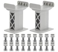 OSOLADY 18 pezzi Ponte ferroviario in miniatura - Supporti per binari in plastica - Blocchi di supporto ad alta posizione - Accessorio per la costruzione di scenari ferroviari giocattolo