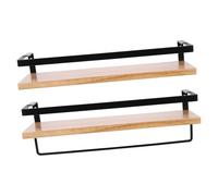 OSOLADY 1set Mensola Galleggiante Con Portasciugamani Per Bagno Ripiano Murale Multifunzionale Per Cucina Camera Da Letto e Soggiorno Facile Da Installare e Resistente Design Vintage