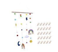 OSOLADY 1set Organizer da Parete per Foto con Clip Decorazione Artistica Arcobaleno per Mostrare Ricordi e Storie di Vita per Matrimoni e Regali per La Casa