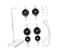 OSOLADY 1set Pulley Block Con Supporto Esperimenti Di Fisica e Meccanica Include Pulegge Singole e Doppie Attrezzatura Didattica Per Studenti Colore Casual