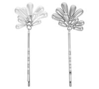 OSOLADY 2 accessori per minimalisti con perline: fermagli per in metallo per donna - eleganti forcine con perline - accessori per lo styling quotidiano da donna