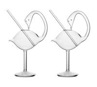 OSOLADY 2 Bicchieri da Martini in Vetro Alimentare da 178ml a Forma di Cigno, Coppe da Cocktail Creative per Bar, Casa e Hotel, Calici da Vino Stabili per Bevande e Decorazione Bar