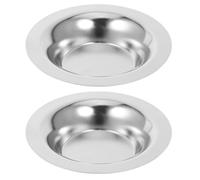 OSOLADY 2 Pezzi Pentola per Fusione di Cera, Wax Melt Melting Pot Rotonda in Acciaio Inossidabile Argento, Facile da Pulire, per Casa e Ufficio, Diffusore Aroma