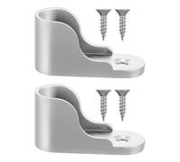 OSOLADY 2 Pezzi Reggitubo Asta Armadio in Lega di Zinco Argento Design a 3 Fori per Supporto Bastoni Appendiabiti, per Negozio di Vestiti e Armadi