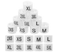 OSOLADY 200 Pezzi Marcatori per Appendini in Plastica Bianco Numeri Neri, 10 Misure Diverse da 2xs a 5xl, Resistente e Non Si Sfrega, per Organizzare L'armadio