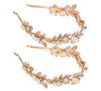 OSOLADY 2pezzi Cercehietto Sposa Foglie Barocche Corona Nappe per Accessori Capelli Sposa Fascia per Capelli per Celebrazioni e Feste di Matrimonio