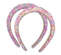 OSOLADY 2pezzi Cerchietti Imbottiti Colorati Per Donne e Ragazze Da Fasce Larghe Con Sprinkles Accessori Moda Per Party e Occasioni Speciali