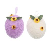OSOLADY 2pezzi Decorazioni Pasquali Uniche Uova Decorative Fatte Mano Stile Woven Per Feste e Matrimoni Ornamenti Di Pasqua Realistici Per Decorazioni Creative e Atmosfere Festive
