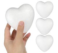 OSOLADY 3 Pezzi Cuori in Schiuma Bianco a Forma di Cuore 10cm per Decorazioni Fai da Te e Artigianato la Festa degli Innamorati