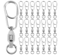 OSOLADY 30 Pezzi Girelle da Pesca in Acciaio Inossidabile Rotazione Flessibile e Connessione Rapida per Accessori da Pesca e Esche in Argento