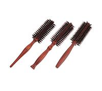 OSOLADY 3pezzi Spazzola Professionale Setola Di Cinghiale Per Styling e Arricciatura Con Manico Legno Per Lisci e Ricci Per Asciugatura e Acconciature Eleganti