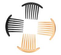 OSOLADY 4 pettini laterali francesi: pettine a denti larghi per donne - a forma di con denti lunghi per fissare in modo sicuro chignon su lisci e ricci.