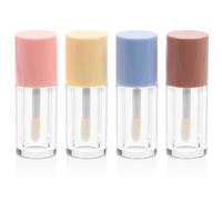OSOLADY 4 Tubetti Trasparenti per Lucidalabbra 2 Ml con Bacchetta Applicatrice, Contenitori Vuoti per Rossetto Fai da Te, Flaconi Compatti per Balsamo Labbra, per Viaggio e Colore