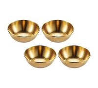 OSOLADY 4pezzi Piatti Portata Antipasti in Acciaio Inossidabile Dorato Piatti per Salsa e Condimenti Resistenti e Versatili per Casa Ristorante e Catering