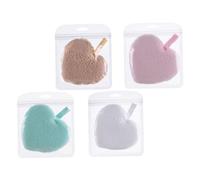 OSOLADY 4pezzi Spugna Per Cura Della Forma Di Cuore Per Detergere e Rimuovere Trucco Dal Viso Adatto Per Massaggiare Delicatamente