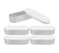 OSOLADY 5 scatole di con Coperchio - Scatola in Alluminio da 5 ml per batuffoli di Cotone e Strumenti da Laboratorio - Vassoio di per Laboratorio, casa, Spa, Ospedale, Clinica, 5x1,7"