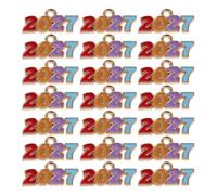 OSOLADY 50 ciondoli numerici per il nuovo anno, ciondoli in lega con l'anno 2027, colorati per la laurea 2027, numerati fai da te per la decorazione delle nappe di laurea