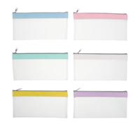 OSOLADY 6 pezzi di astucci trasparenti con cerniera per banconote - Porta assegni - Buste per contanti - Astuccio per valuta - Organizer per cosmetici per viaggi e uso bancario 8,66x4,13"