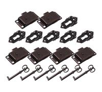 OSOLADY 6 Set Serrature Antiche in Ferro Marrone per Mobili e Scatole Portagioie, Chiave Vintage, e Design Decorativo per Riparazione e Arredamento