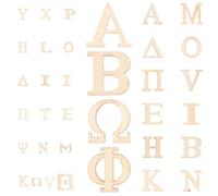 OSOLADY 72 Pezzi Lettere di Legno Greche Decorative per Lavoretti, Materiale in Legno Grezzo da Colorare, per Scuole e Feste