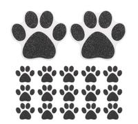 OSOLADY Adesivi Antiscivolo Facili da Installare per Pavimenti a Forma di Zampa di Cane e Gatto, 20 in Peva Nero, Autoadesivi per Bagni e Corridoi